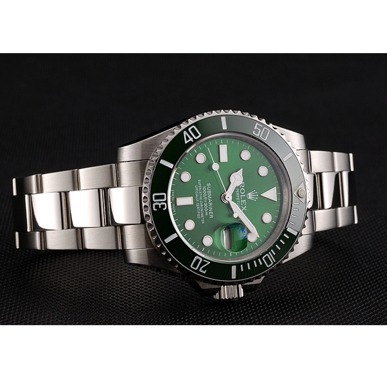 Best AAA Replica Sites Stainless Dial Rolex 1454069 Submariner Steel Bracelet Green 0824